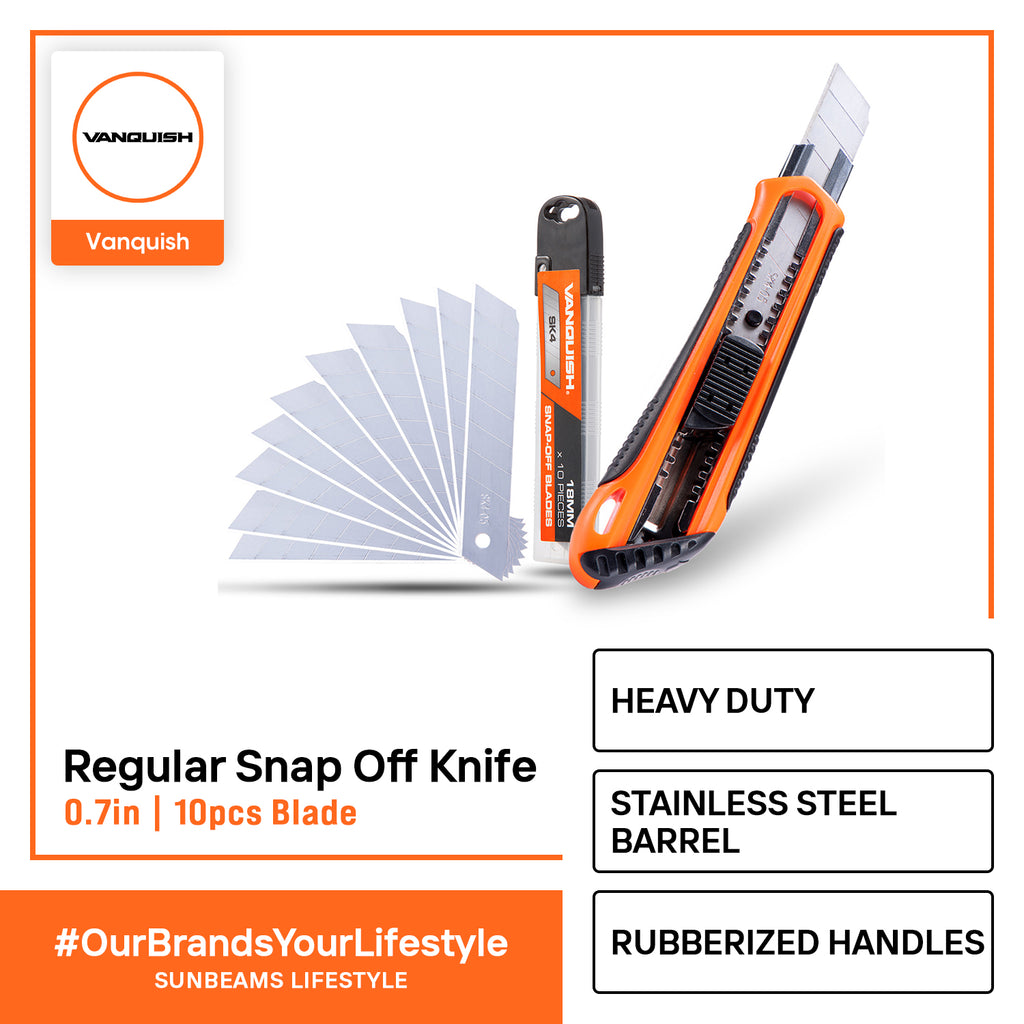 VANQUISH Premium Auto Loading Snap Off Knife 0.70inch | 18mm