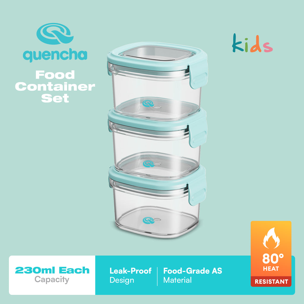 Quencha Kids Food Storage Container Set BPA Free Leak Proof Stackable Lunch Box Food Keeper