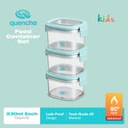 Quencha Kids Food Storage Container Set BPA Free Leak Proof Stackable Lunch Box Food Keeper