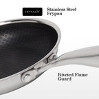 CRYSALIS INOX Stainless Steel Cookware Collection - Honeycomb Non-Stick Frypan, Saucepan, Dutch Oven, Wok Pan