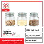SLIQUE Glass Jar w/ Glass Lid | Ceramic Lid | Aluminum Lid [Set of 3]