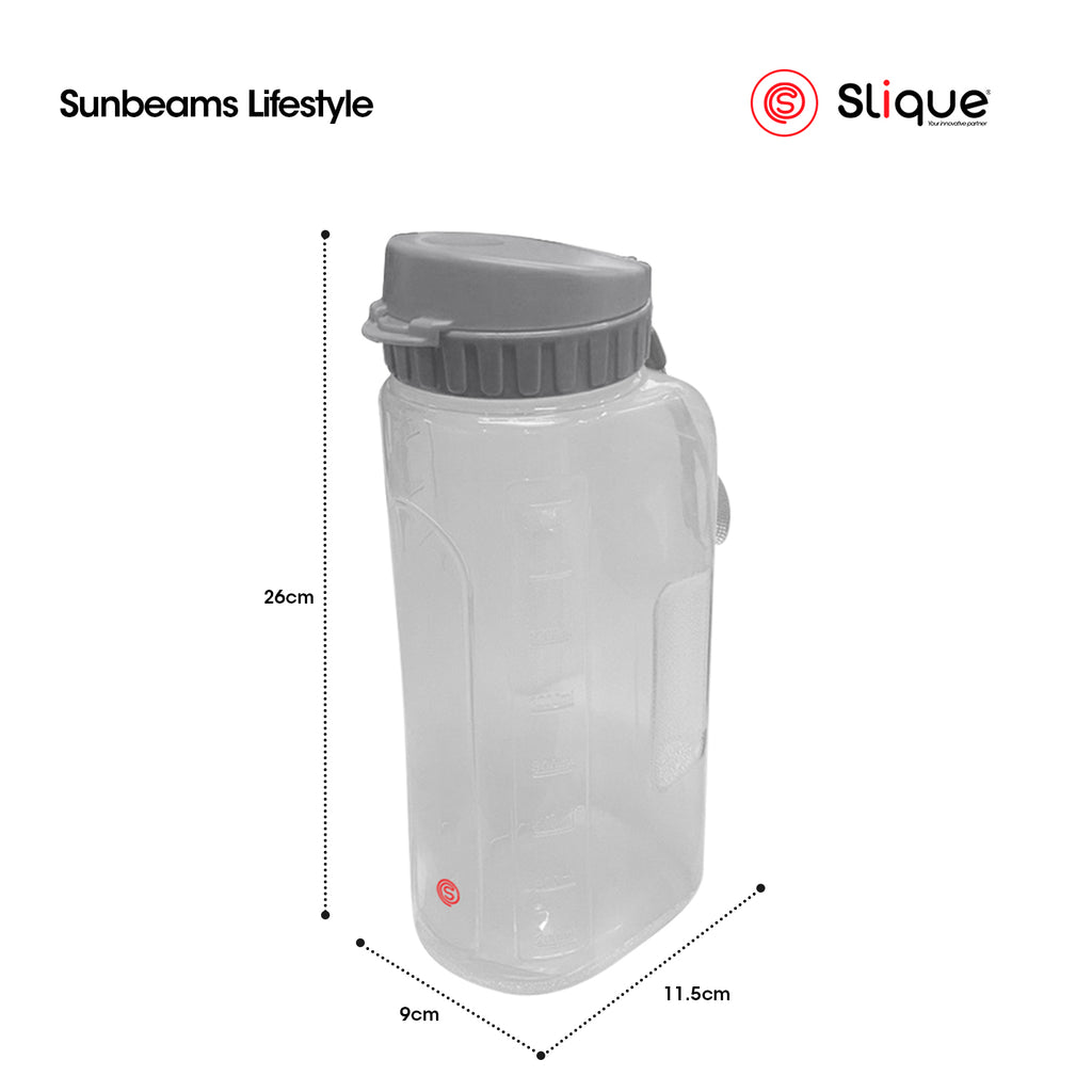 SLIQUE 1600ml Water Pitcher BPA-Free Easy Grip Handle Leak-Proof Lid Cold Beverage Fridge-Ready