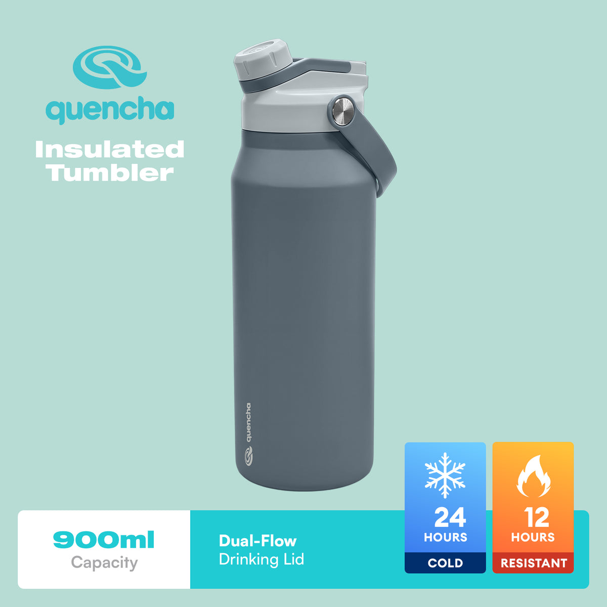 Quencha 19oz & 30oz Insulated Tumbler Double Wall BPA Free Horizon Vacuum Flask