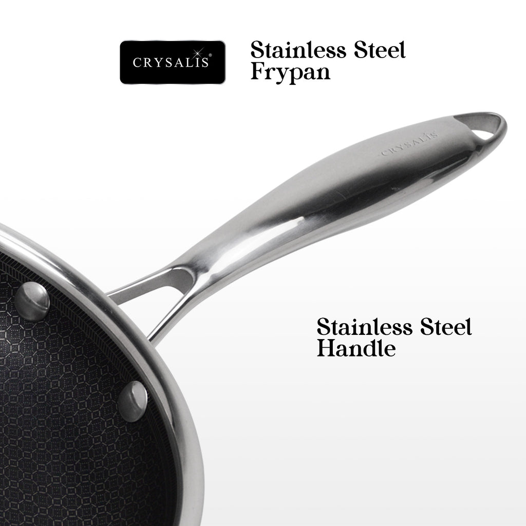 CRYSALIS INOX Stainless Steel Cookware Collection - Honeycomb Non-Stick Frypan, Saucepan, Dutch Oven, Wok Pan
