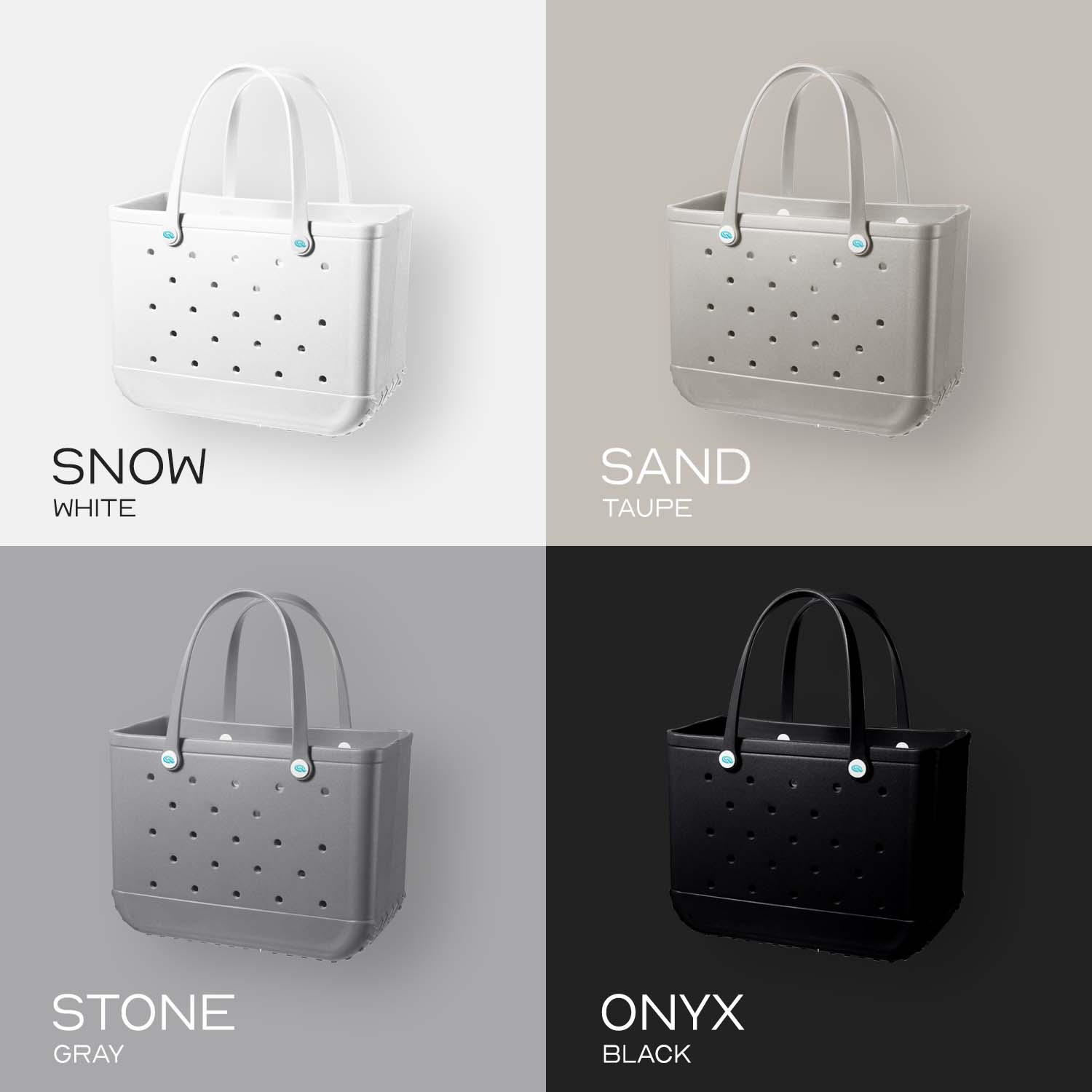 Quencha Heavy-Duty Rubber Tote Bag Waterproof Utility & Grocery Bag Washable EVA Material