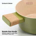 Slique AvoTech Ceramic Cookware Collection Heavy-Duty Non-Stick Frypan Wok Dutch Oven PFOA-Free Induction