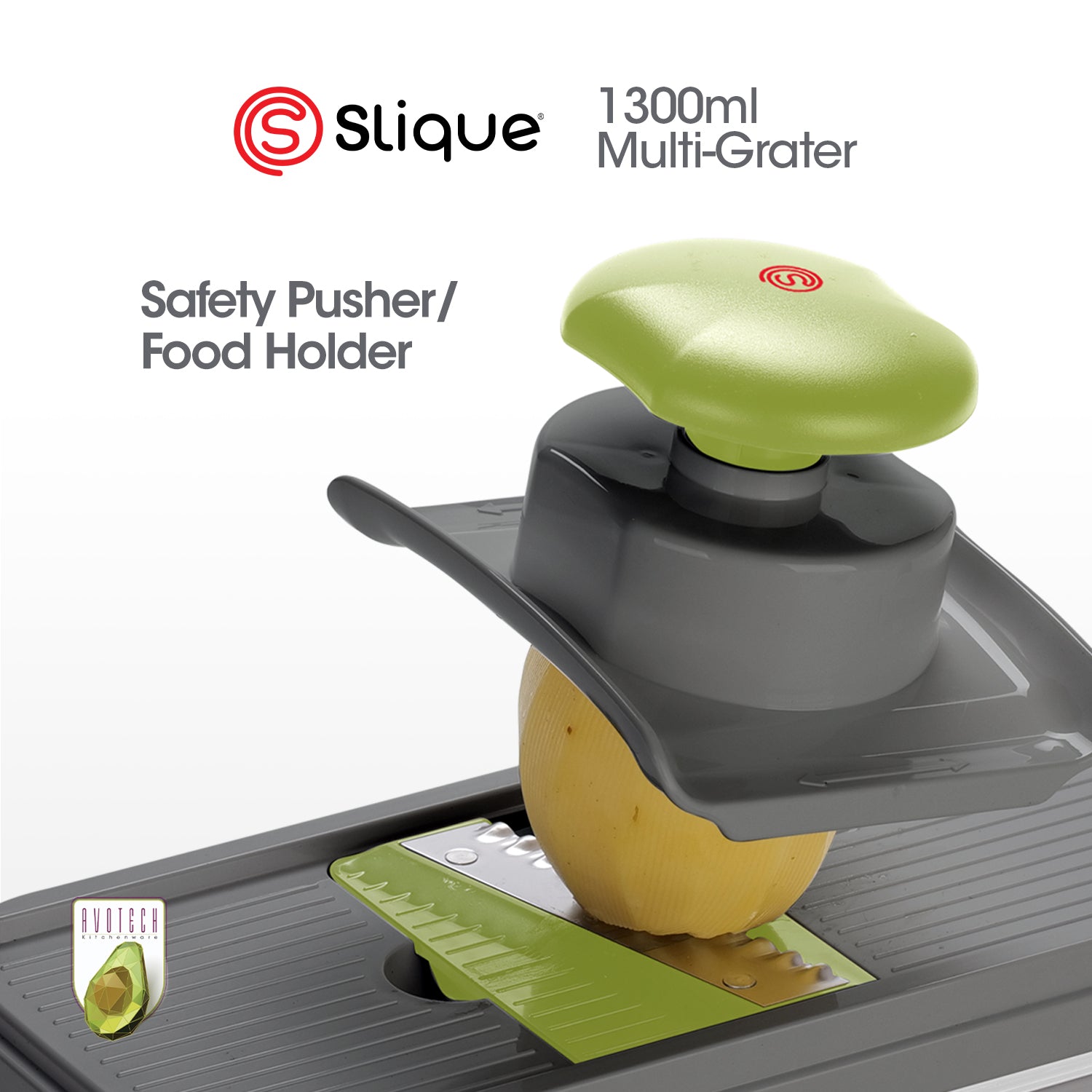Slique AvoTech 5-in-1 Multi Grater & Slicer Set with Storage Box Stainless Steel Blades, Vegetable & Cheese Shredder Kitchen Gadget