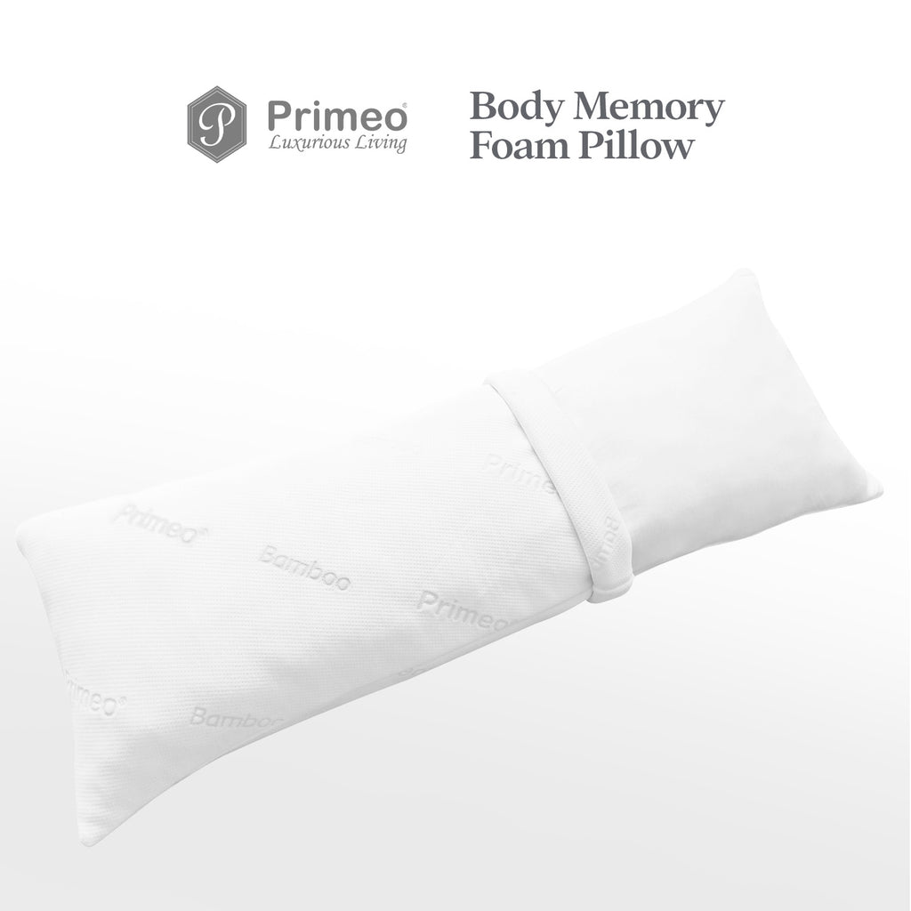 PRIMEO Memory Foam Bolster & Body Pillow – Neck & Back Support | Ergonomic Hug Pillow | Sleep Essential