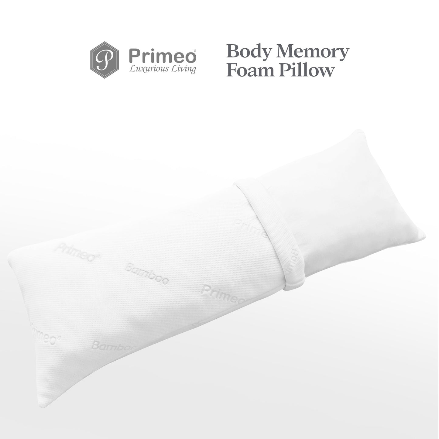 PRIMEO Memory Foam Bolster & Body Pillow – Neck & Back Support | Ergonomic Hug Pillow | Sleep Essential