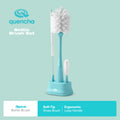 Quencha 3-in-1 Bottle Brush Set Tumbler Cleaner with Straw Brush Lid Brush and Organizer Base BPA-Free Aqua