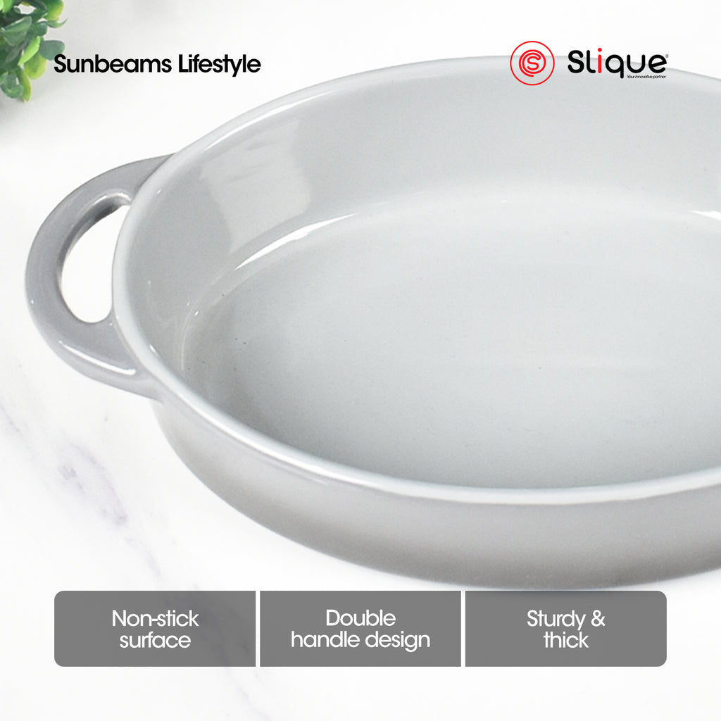 SLIQUE Marble Glass Baking Dish Oval | Round | Rectangle | Square | Small & Large Serving Dish