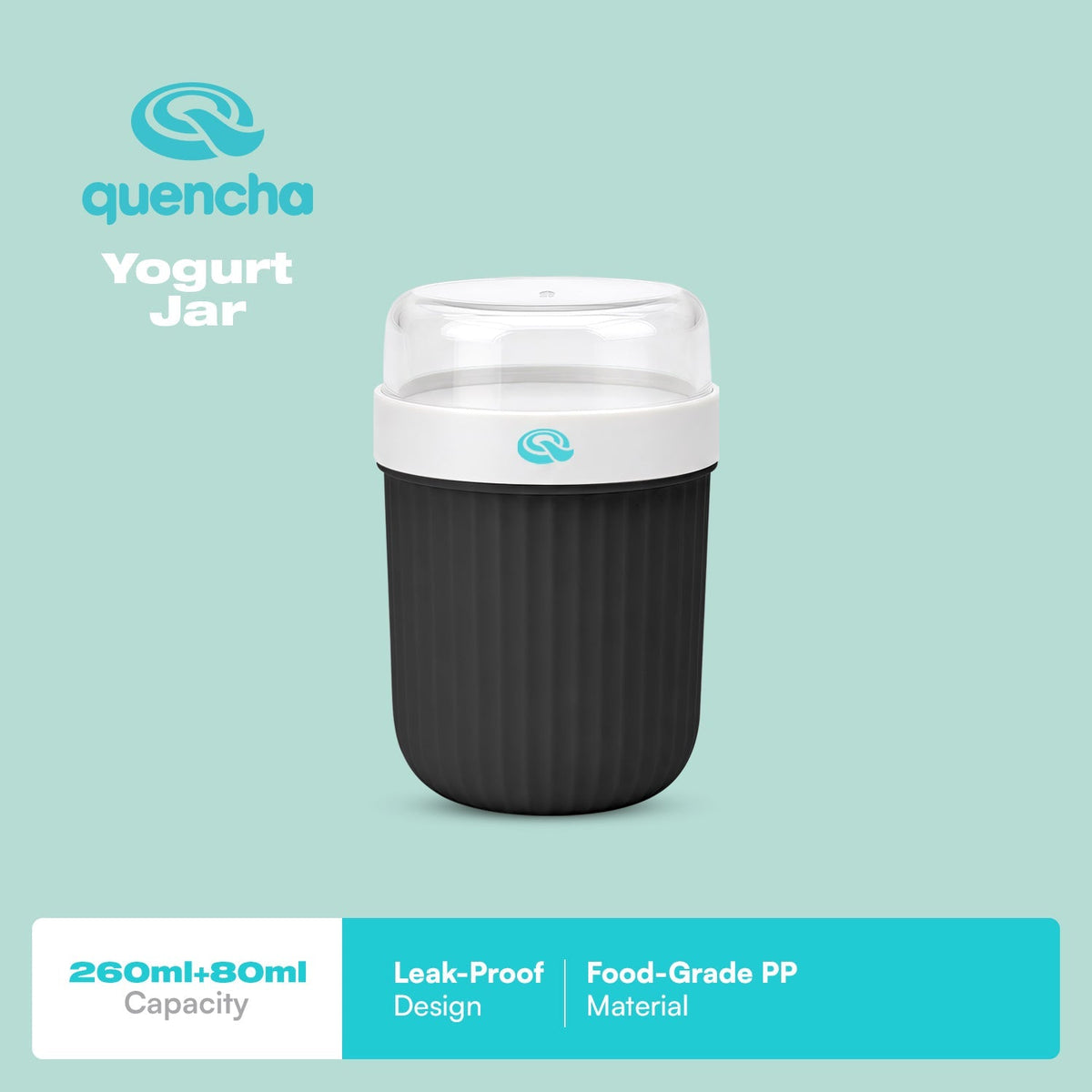 Quencha Yogurt Jar 2 Layer Food Container for Cereal, Fruits, and Snacks