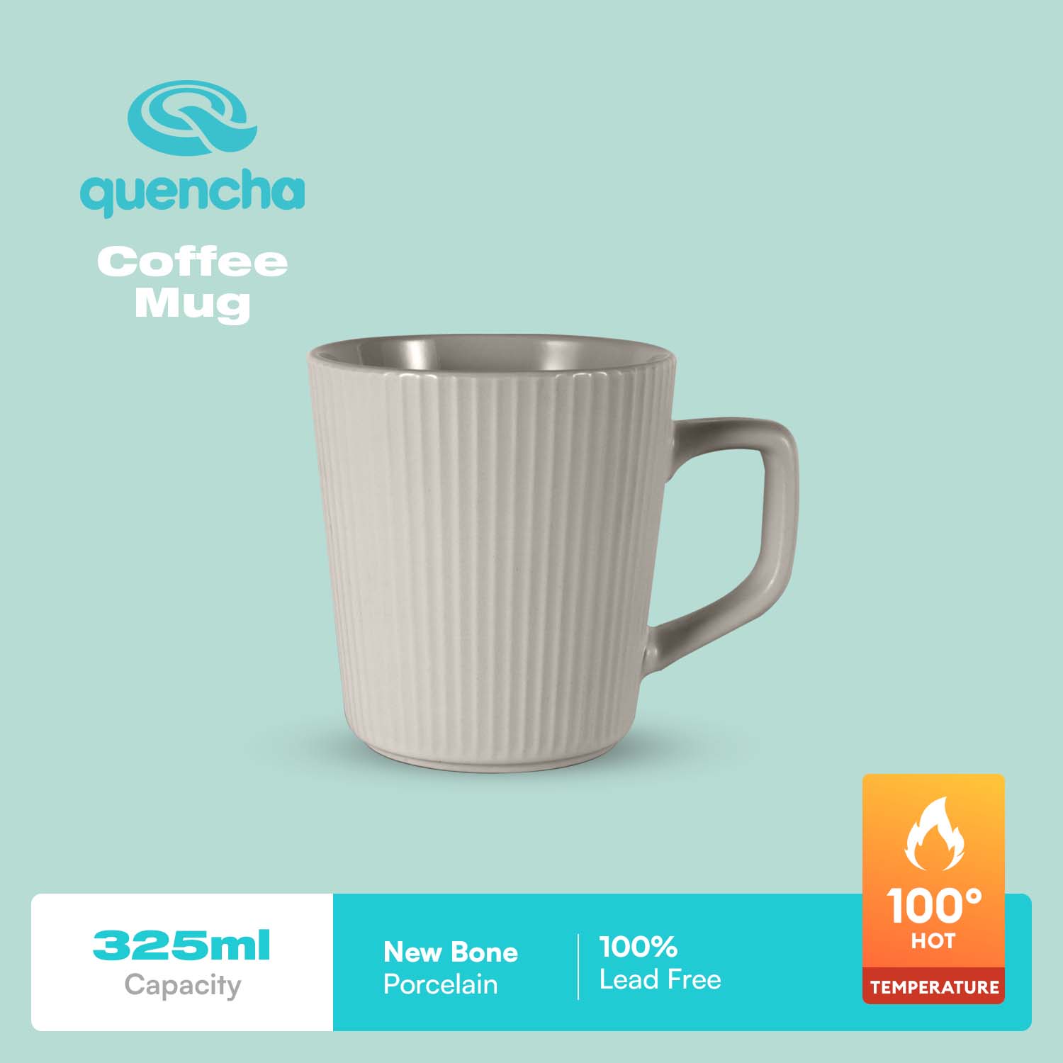Quencha 325ml Chip Resistant Coffee Mug Porcelain Coffee Cup