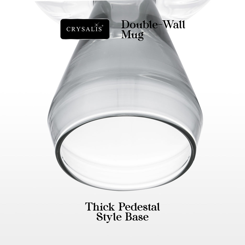 Crysalis Borosilicate Goblet Glass Set of 2 – Thick Wine/Cocktail Stem Glasses