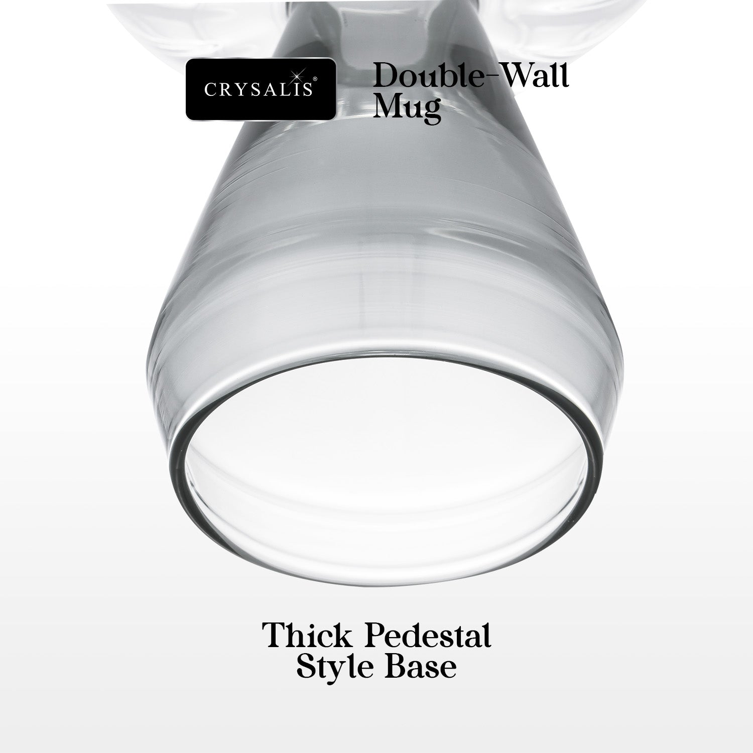 Crysalis Borosilicate Goblet Glass Set of 2 – Thick Wine/Cocktail Stem Glasses