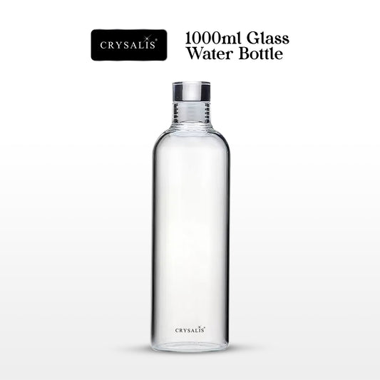 CRYSALI 1000ml Clear Glass Drinking Bottle – BPA-Free & Eco-Friendly