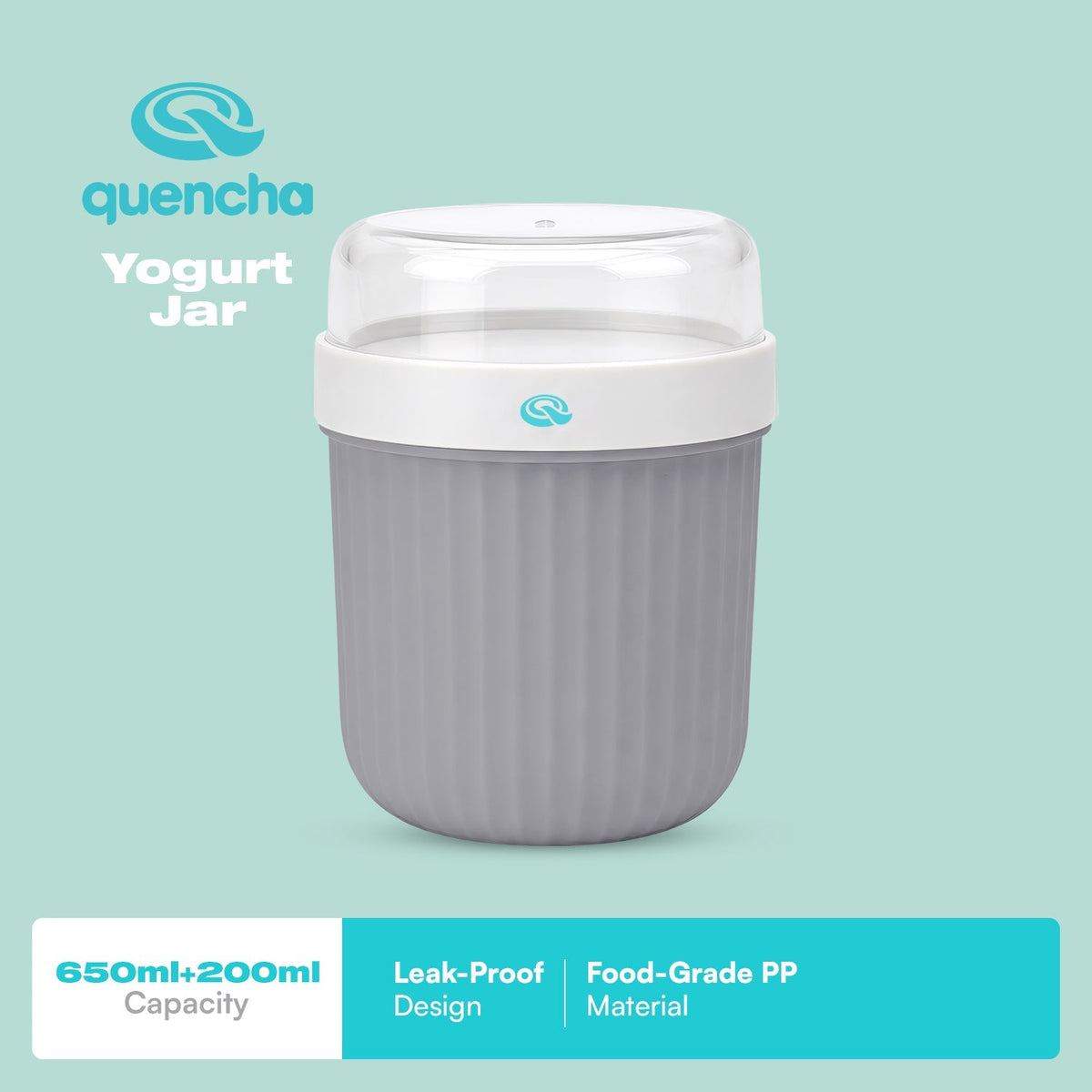 Quencha Yogurt Jar 2 Layer Food Container for Cereal, Fruits, and Snacks
