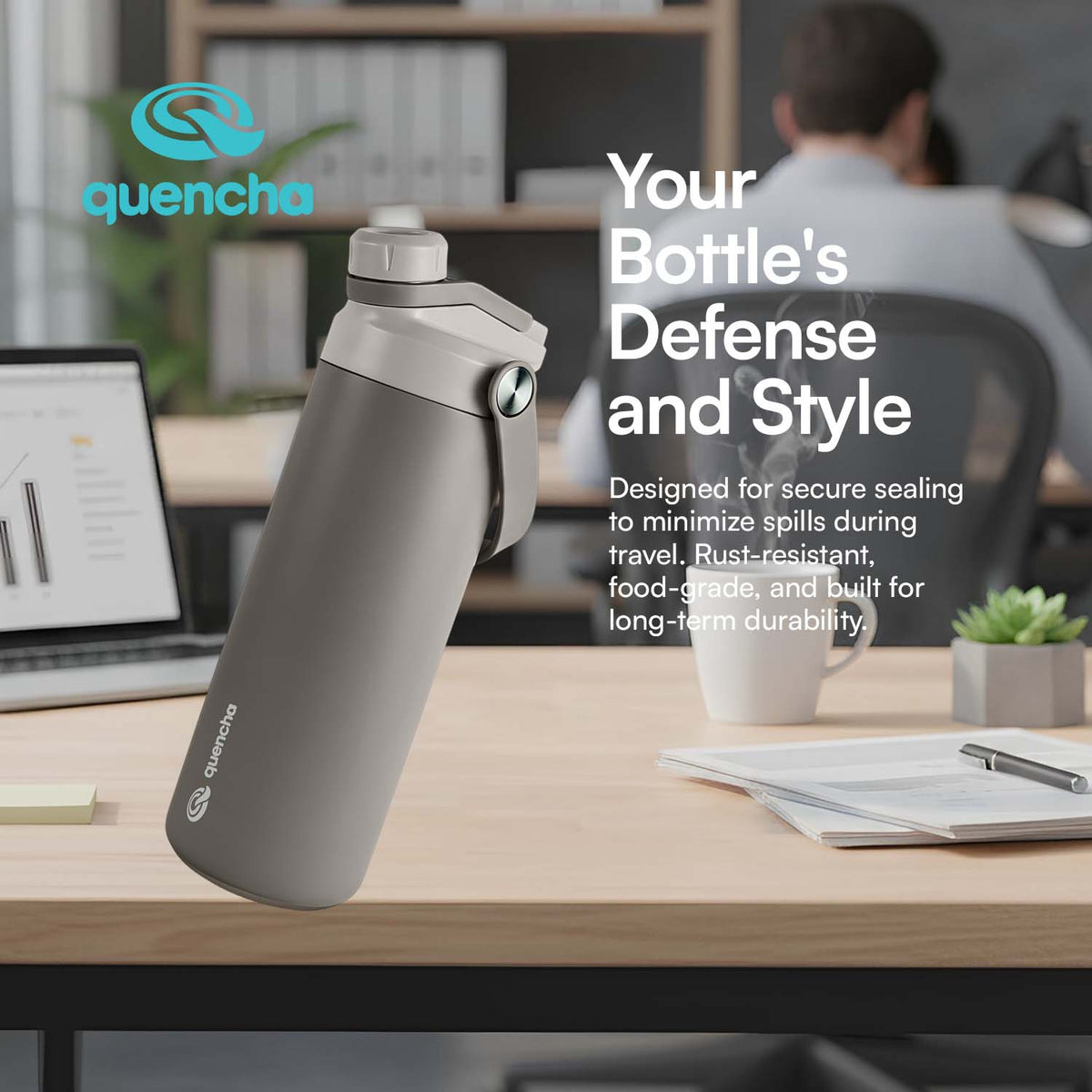 Quencha 19oz & 30oz Insulated Tumbler Double Wall BPA Free Horizon Vacuum Flask