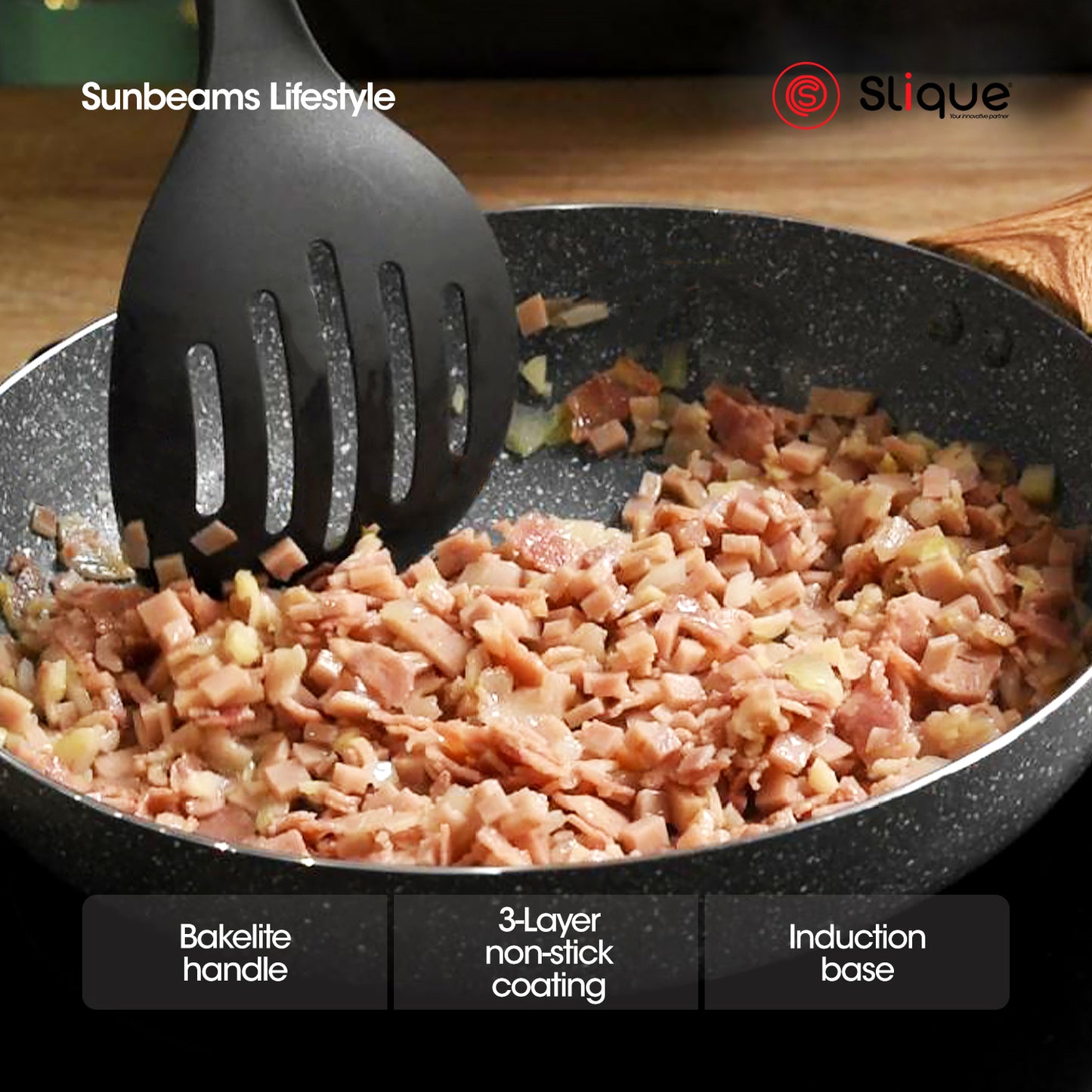SLIQUE Avotech Marble Non-Stick Cookware – Fry Pan, Saucepan & Dutch Oven (16–28cm) | Induction Base | Scratch-Resistant Coating