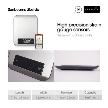 CRYSALIS Smart Food Nutrition Scale Compatible for IOS & Android