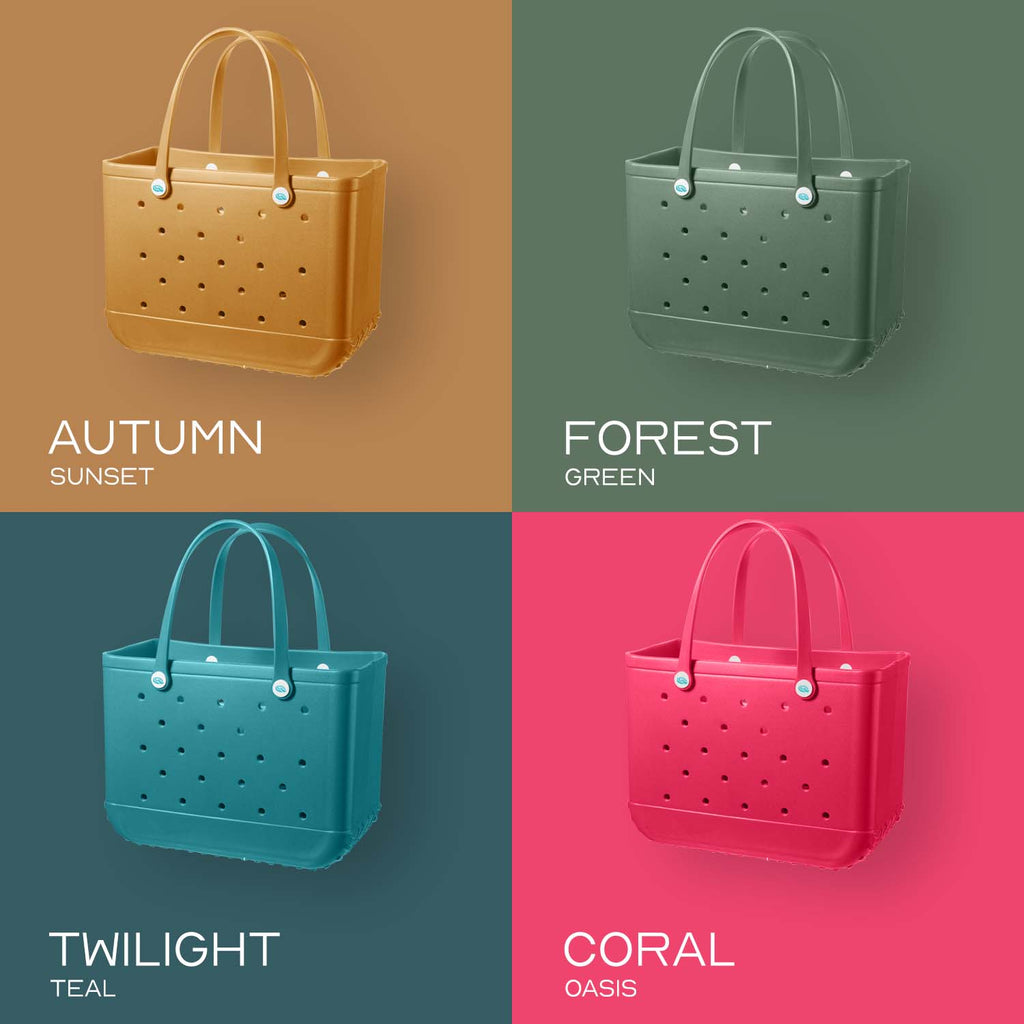 Quencha Heavy-Duty Rubber Tote Bag Waterproof Utility & Grocery Bag Washable EVA Material