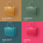 Quencha Heavy-Duty Rubber Tote Bag Waterproof Utility & Grocery Bag Washable EVA Material