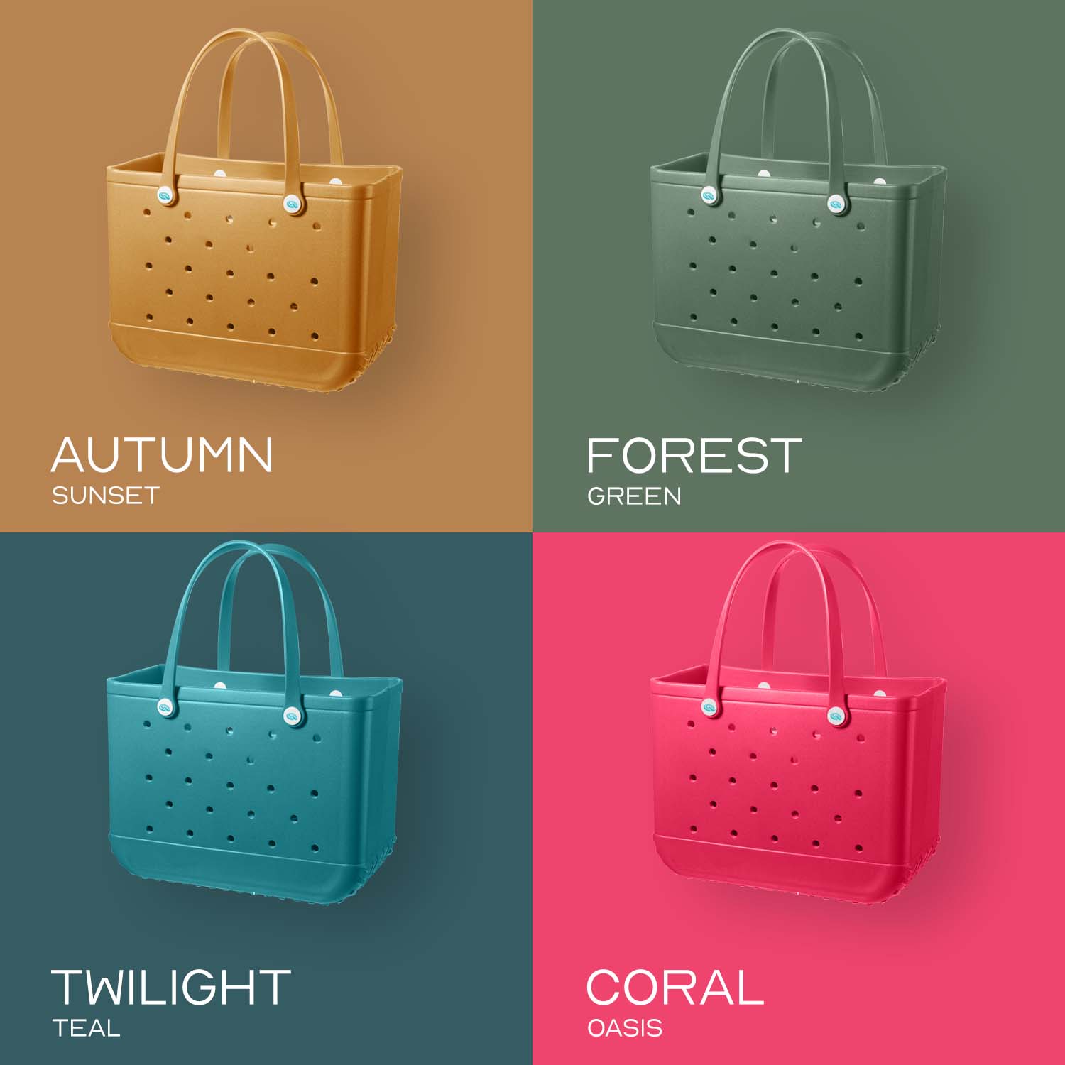 Quencha Heavy-Duty Rubber Tote Bag Waterproof Utility & Grocery Bag Washable EVA Material