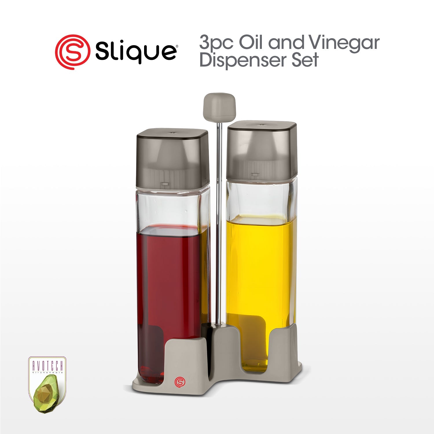 Slique AVOTECH Condiment Set Collection Oil Dispenser Spice Jars Salt & Pepper Set Kitchen Organizer