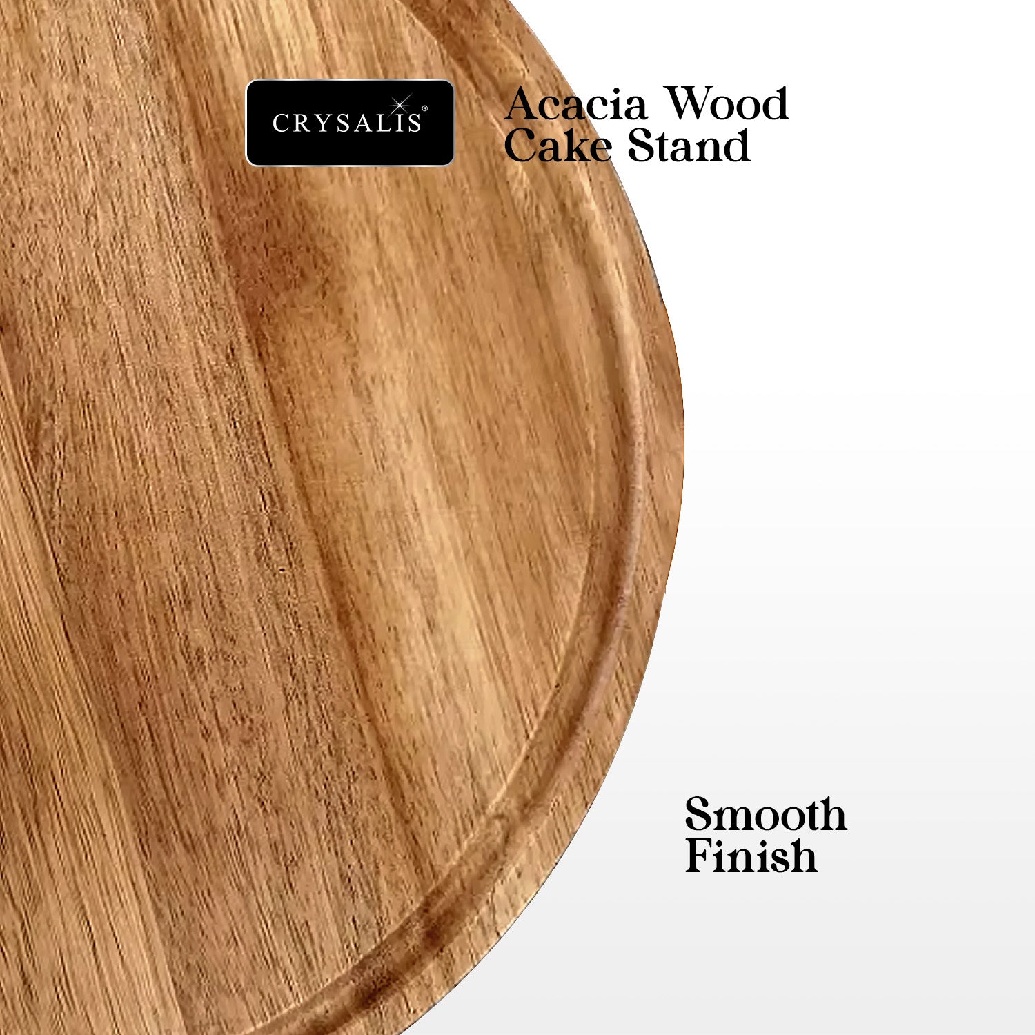 CRYSALIS Acacia Wooden Cake Stand
