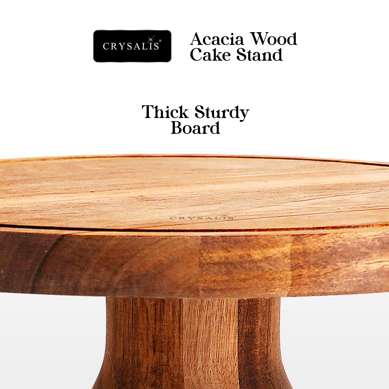 CRYSALIS Acacia Wooden Cake Stand