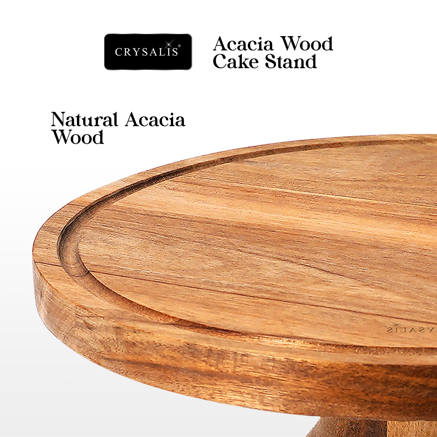 CRYSALIS Acacia Wooden Cake Stand