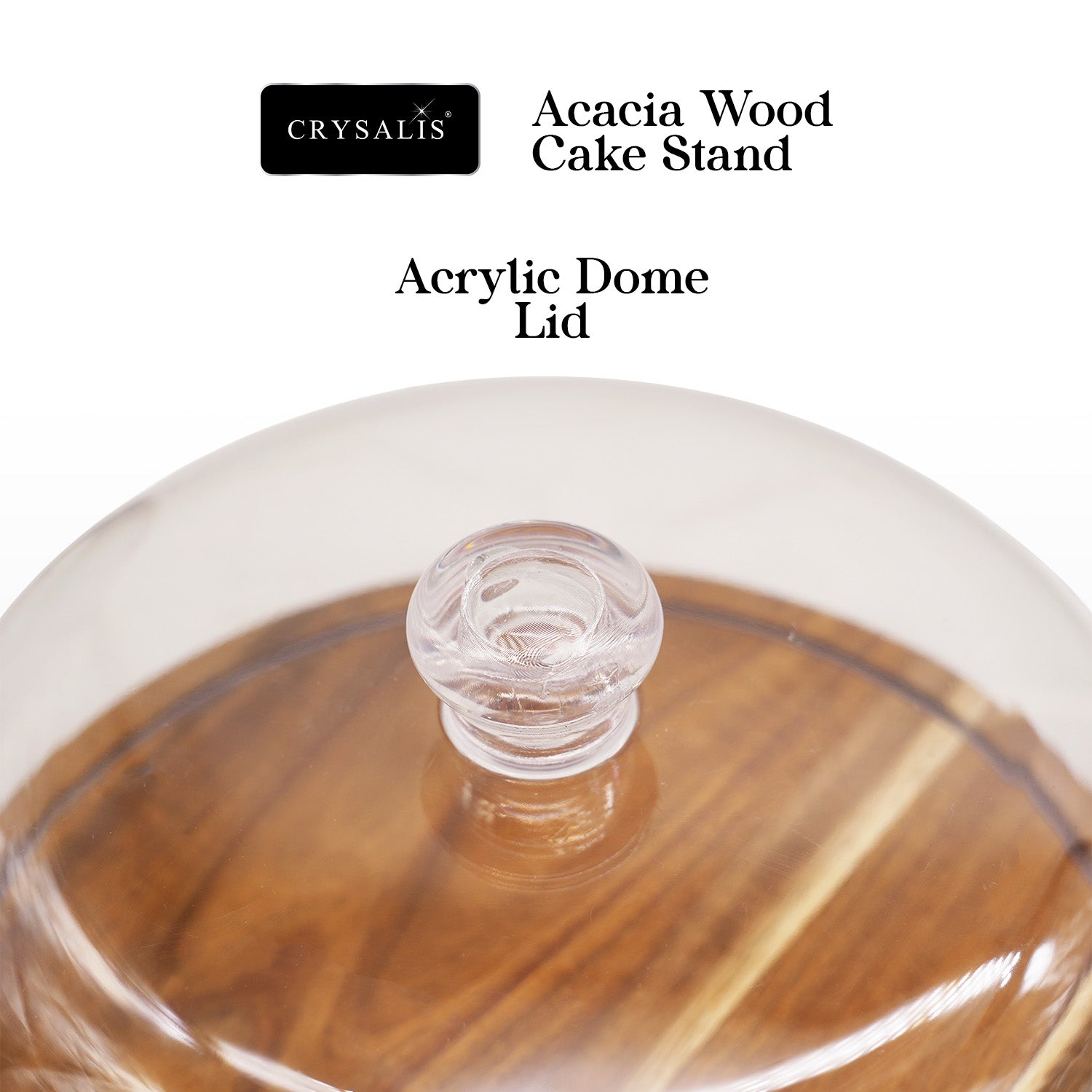 CRYSALIS Acacia Wooden Cake Stand