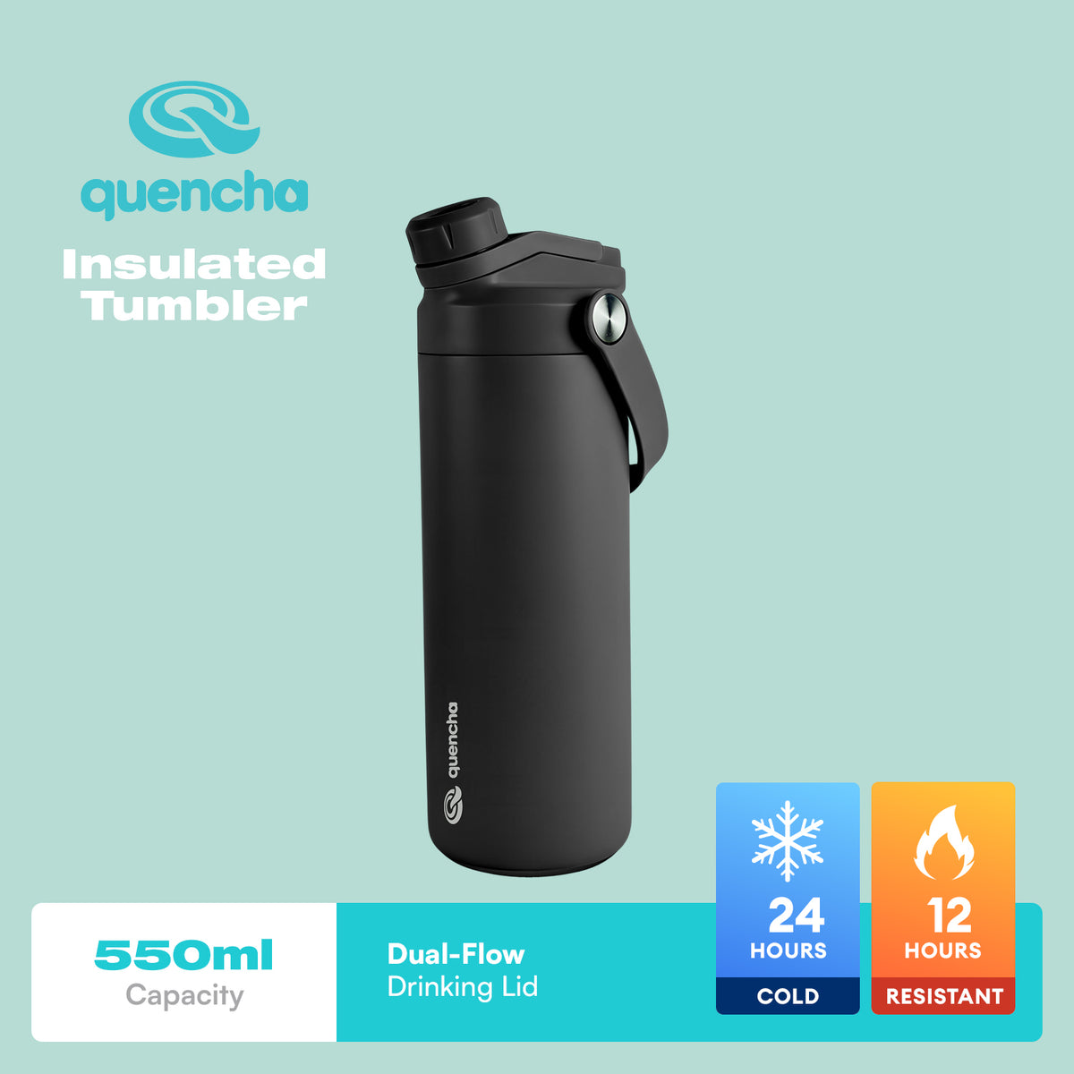 Quencha 19oz & 30oz Insulated Tumbler Double Wall BPA Free Horizon Vacuum Flask