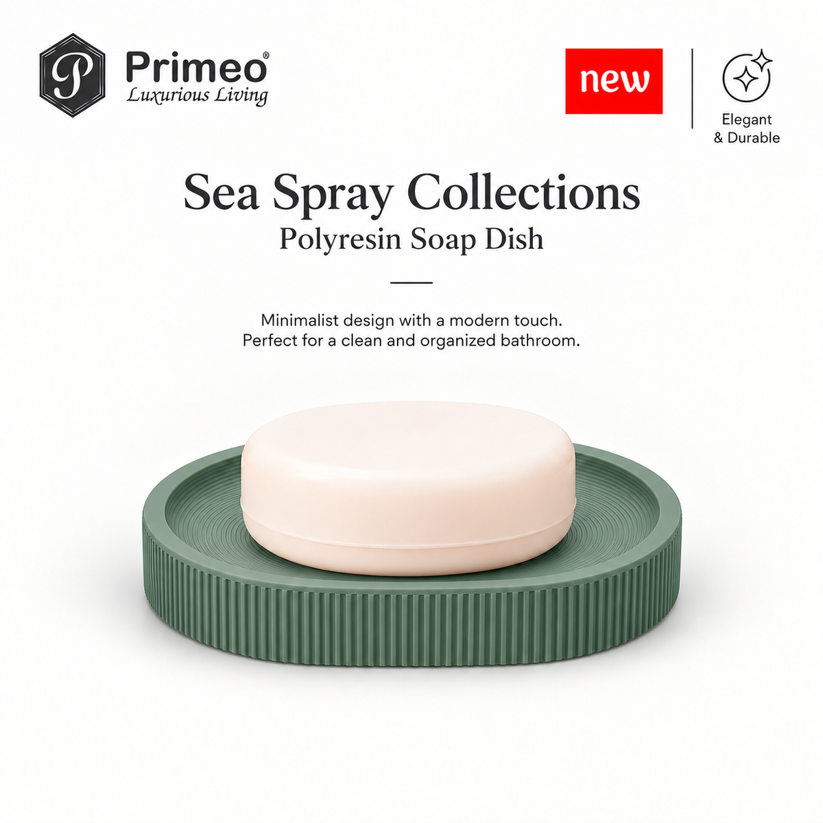 PRIMEO Bathroom Accessories Polyresin Bathroom Set Soap Dish Tumbler Soap Dispenser Toilet Brush Holder
