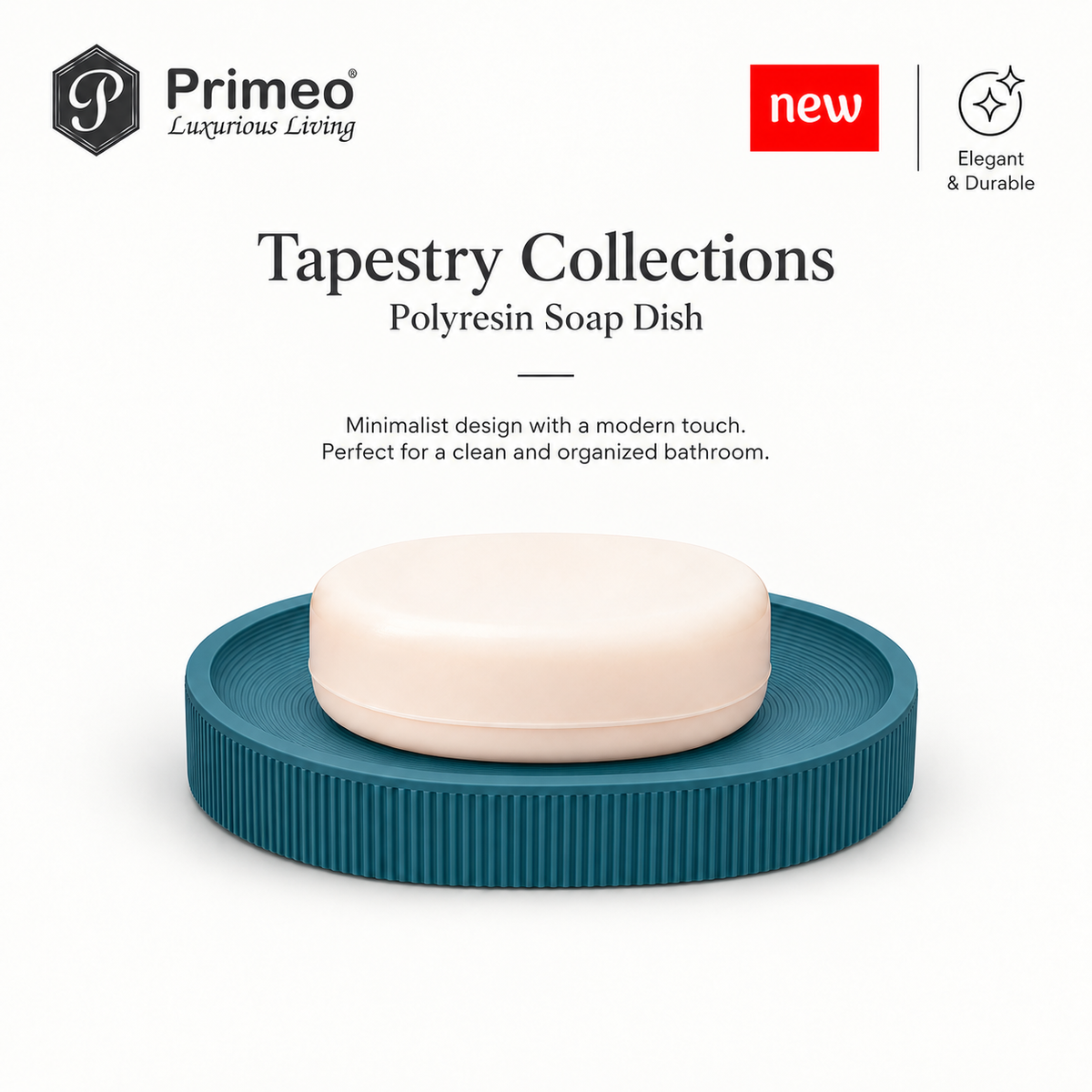 PRIMEO Bathroom Accessories Polyresin Bathroom Set Soap Dish Tumbler Soap Dispenser Toilet Brush Holder