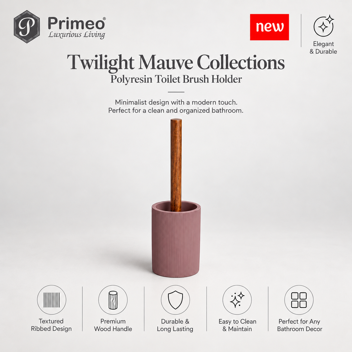 PRIMEO Bathroom Accessories Polyresin Bathroom Set Soap Dish Tumbler Soap Dispenser Toilet Brush Holder