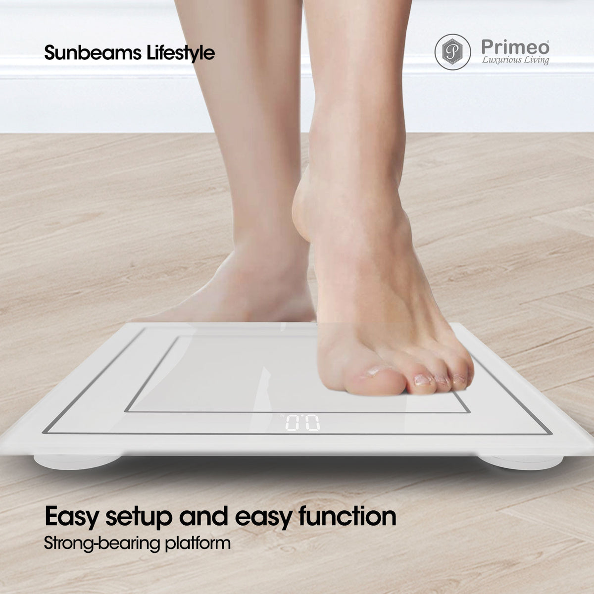 Primeo Digital Bathroom Body Weighing Scale Tempered Glass