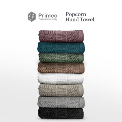 Primeo 100% Cotton Hand Towel - Popcorn Weave Collection Towels