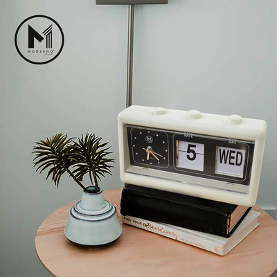 MODERNO Premium Table Alarm Clock with Date Modern Italian Design Amazing Gift Idea For Any Occasion!