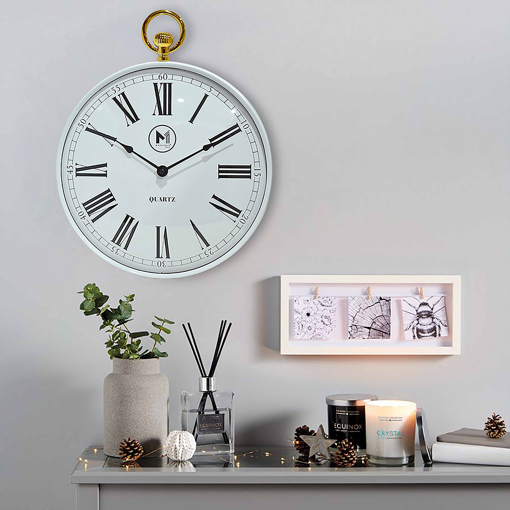 MODERNO Premium Wall Clock 12" with Gold Roman Numeral