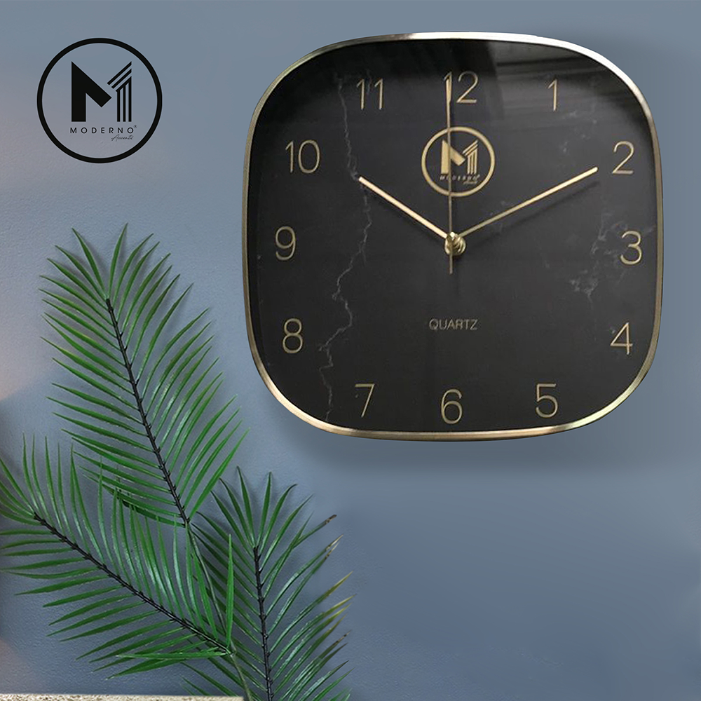 MODERNO Premium Wall Clock 11" Metallic Marble Finish Dial