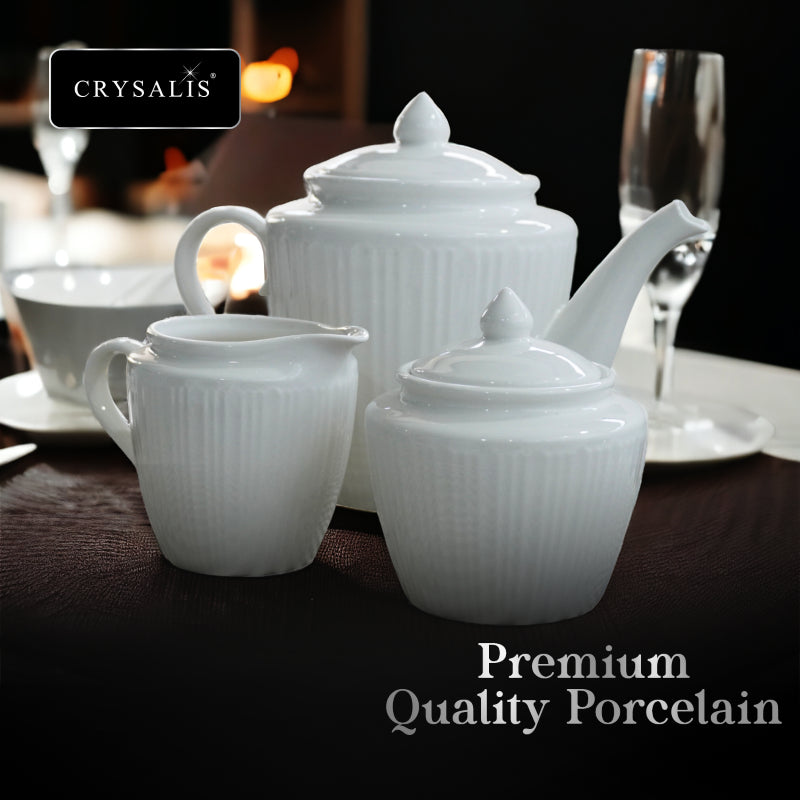 CRYSALIS Fine Porcelain Dinnerware Collection  Bowl Mug Dinner Bowl Creamer & Sugar Plate Teapot