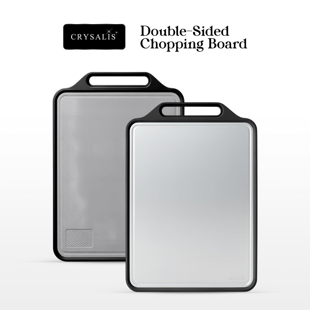 Crysalis Double-Sided Chopping Board Stainless Steel & PP Marble Cutting Board