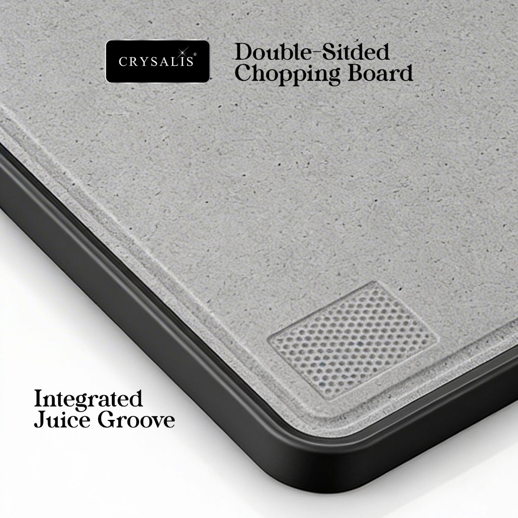 Crysalis Double-Sided Chopping Board Stainless Steel & PP Marble Cutting Board