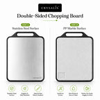 Crysalis Double-Sided Chopping Board Stainless Steel & PP Marble Cutting Board
