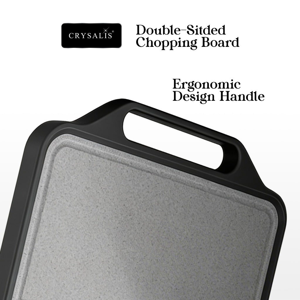 Crysalis Double-Sided Chopping Board Stainless Steel & PP Marble Cutting Board