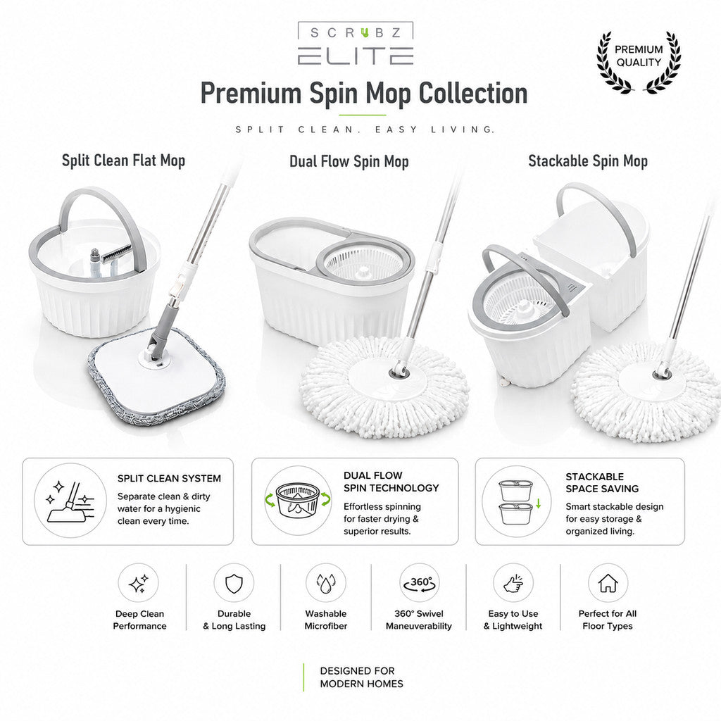 Scrubz Elite 360 Tornado Spin Mop Floor Cleaning Mop with Bucket