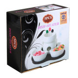 SLIQUE  4pcs Condiments Set Spices Dish Saucer Dipping Sauce Dish Plate