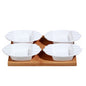 SLIQUE  4pcs Condiments Set Spices Dish Saucer Dipping Sauce Dish Plate