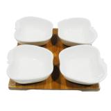 SLIQUE 4pcs Condiments Set Dipping Sauce Dish Plate Spices Dish Saucer